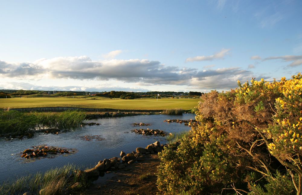 Obstacle d'eau sur le parcours Burnside de Carnoustie