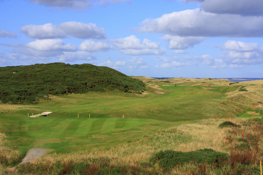 Fairway du trou n°7 sur le parcours de golf de Murcar à Aberdeen en Ecosse