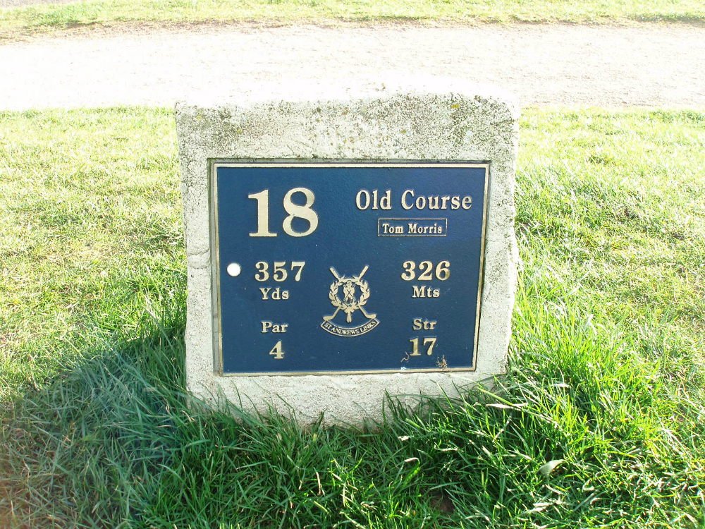 Départ du 18 sur le parcours du old Course à St Andrews