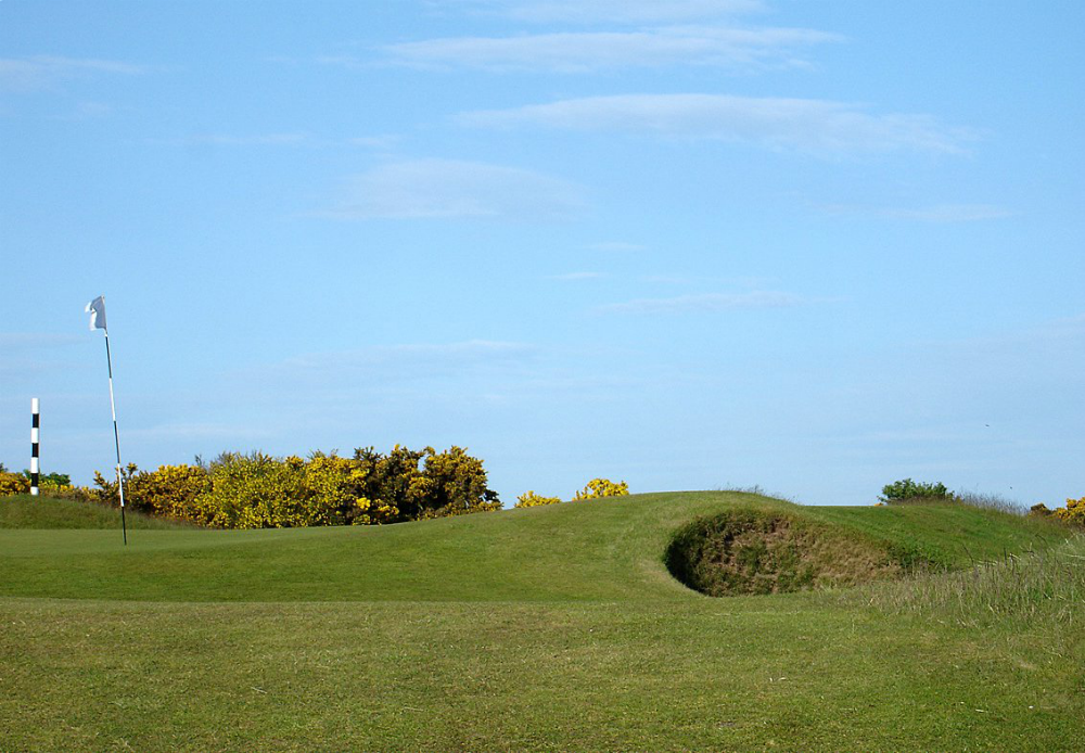 Bunker et green sur le parcours de Panmure