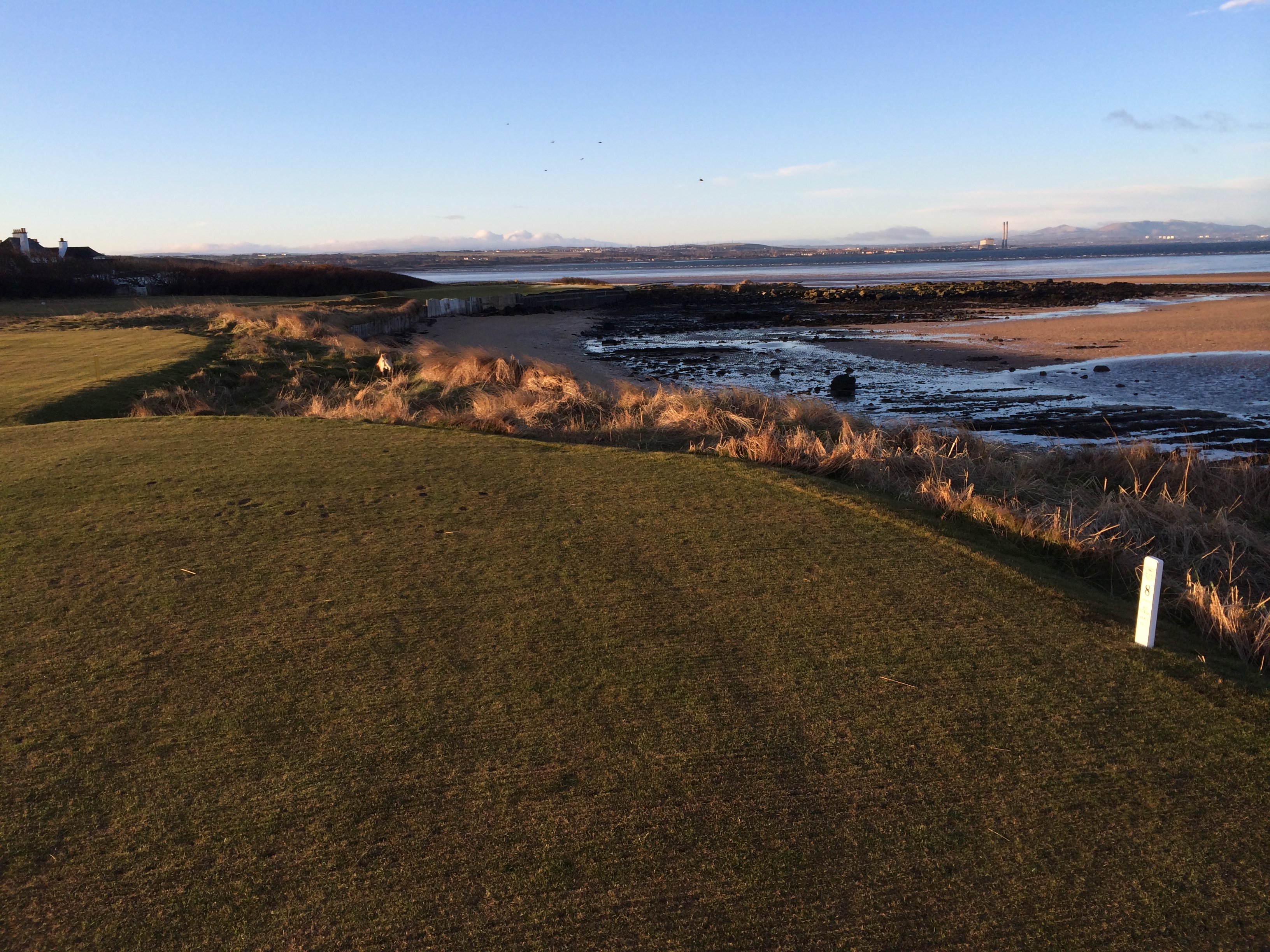 Départ et mer sur le parcours de Kilspindie