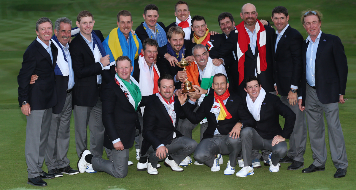 L'équipe européene victorieuse de la Ryder Cup 2014 en Ecosse à Gleneagles