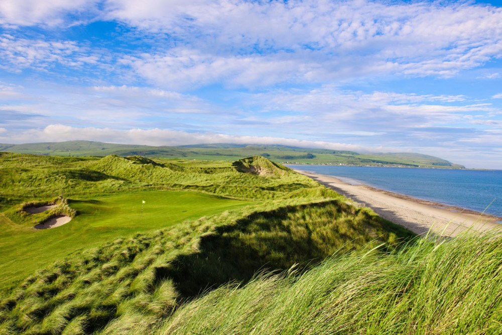 Green, dunes et plage sur le parcours de Machrihanish Dunes