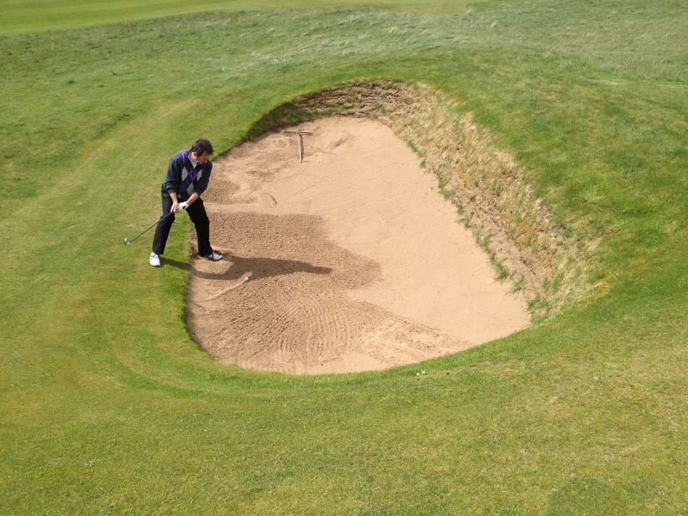 Sortie de bunker sur le parcours de Prestwick