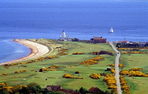 Vue aerienne sur le parcours de Fortrose et rosemarkie