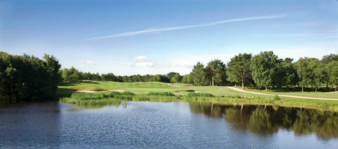 Obstacle d'eau et green sur le parcours Hawkshill au club de Newmachar