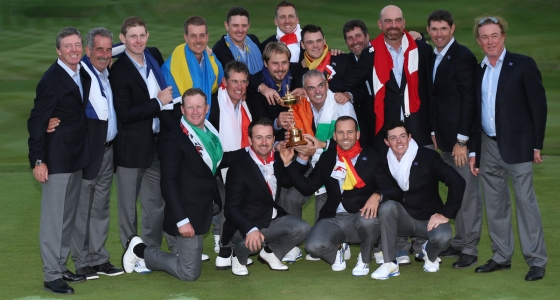 L'équipe européene victorieuse de la Ryder Cup 2014 en Ecosse à Gleneagles