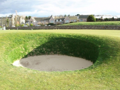 Bunker du 17ème trou du golf Old Course à St Andrews en Ecosse