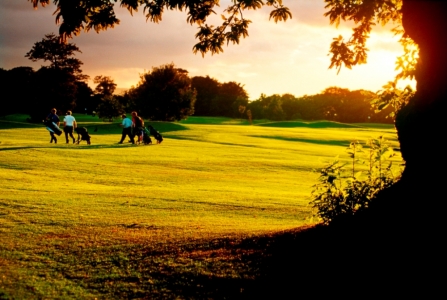 Golfeurs sur le parcours du Royal Musselburgh