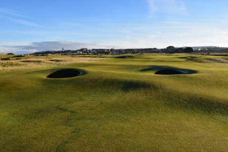 Fairway du 15ème trou du golf Old Course à St Andrews en Ecosse