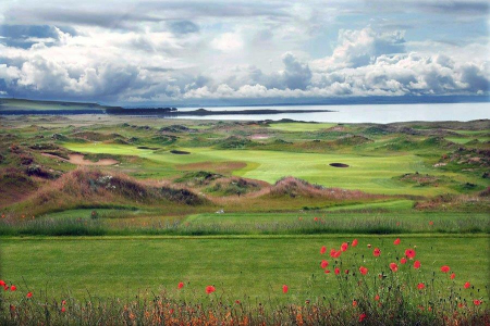 Départ sur le parcours de golf de Dumbarnie Links en Ecosse proche de St Andrews