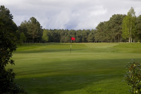 Un green du golf de Ladybank.