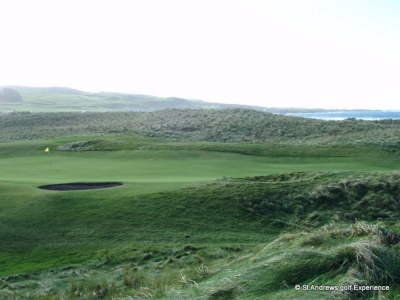 Large green et dunes sur le parcours de Machrihanish