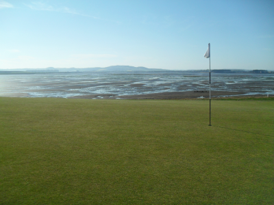 Green et mer sur l'Eden course à St Andrews
