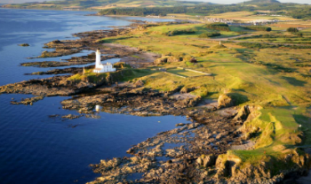 Vue aérienne sur le parcours Ailsa à Turnberry