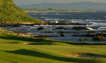 Large green et mer sur le parcours de Crail Balcomie